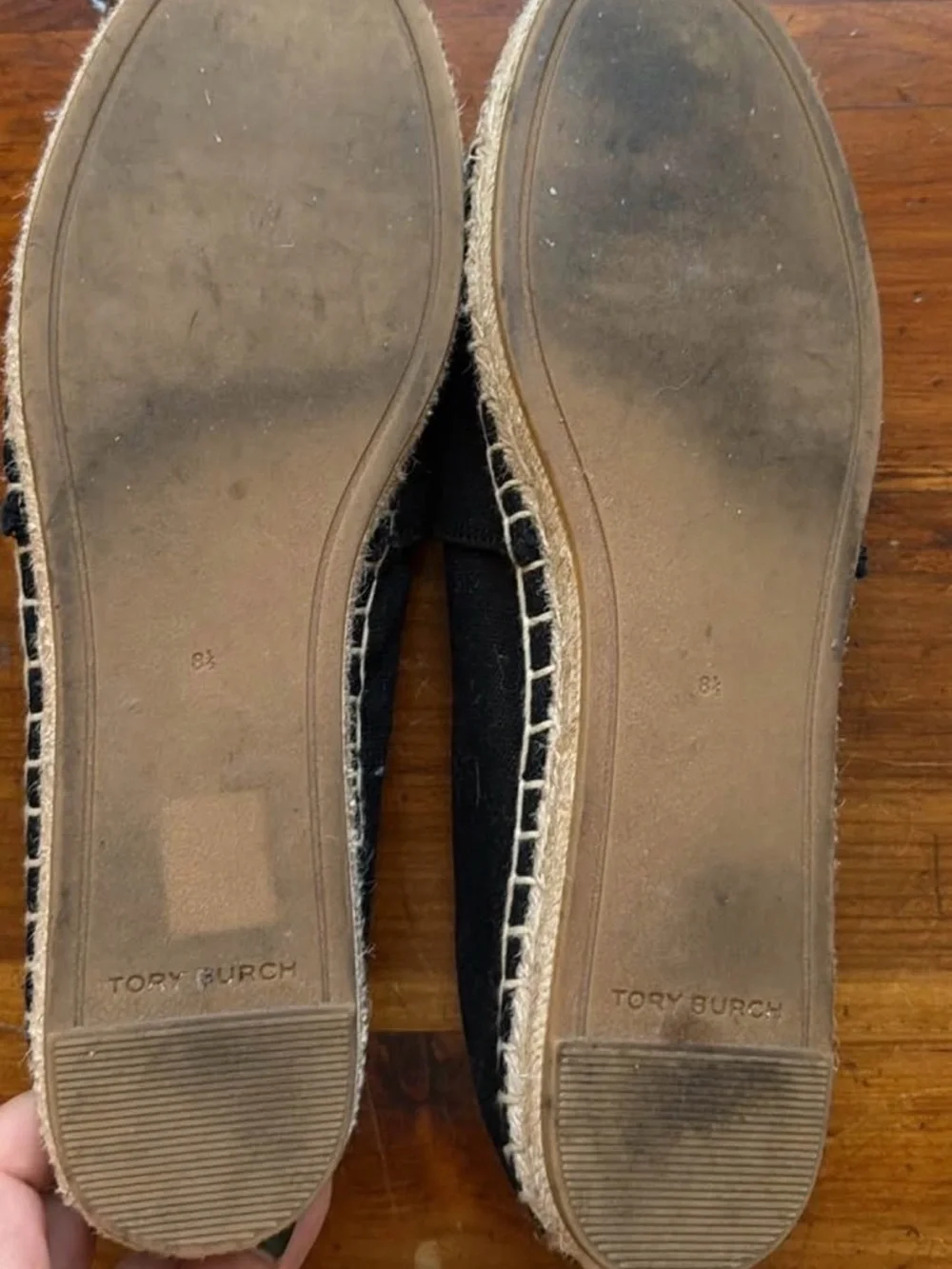 TORY BURCH Canvas Espadrille with Tan Leather Toe -Slip-On